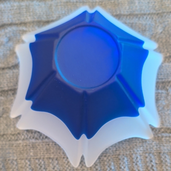 PartyLite Mood Indigo Frosted White & Cobalt Blue Candle Holders VINTAGE - Picture 4 of 4